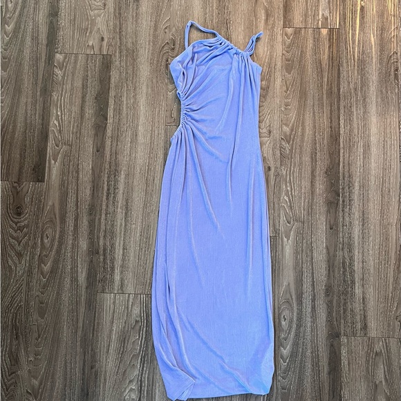 Cider Asymmetrical Cut Out One Shoulder Midi Dress Purple/Periwinkle Size Small - Picture 6 of 6